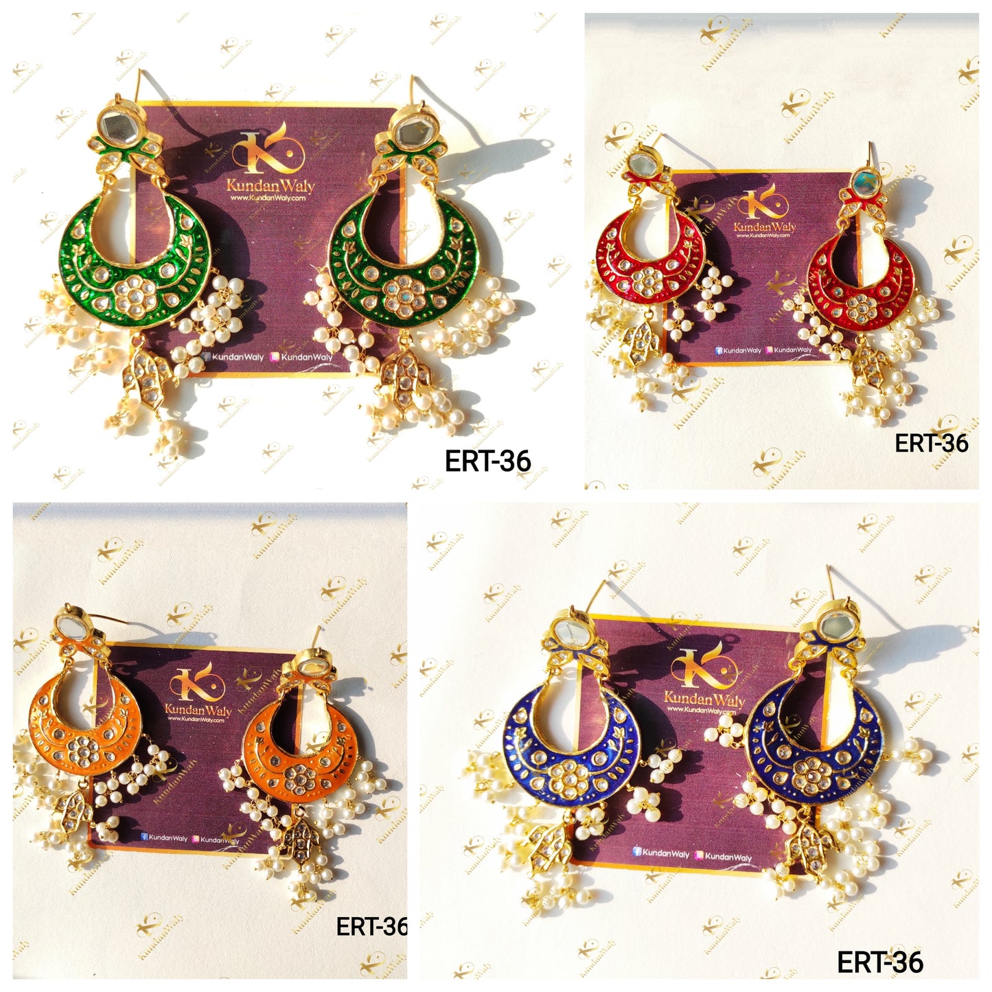 Thappa Kundan Earrings (ERT-36)