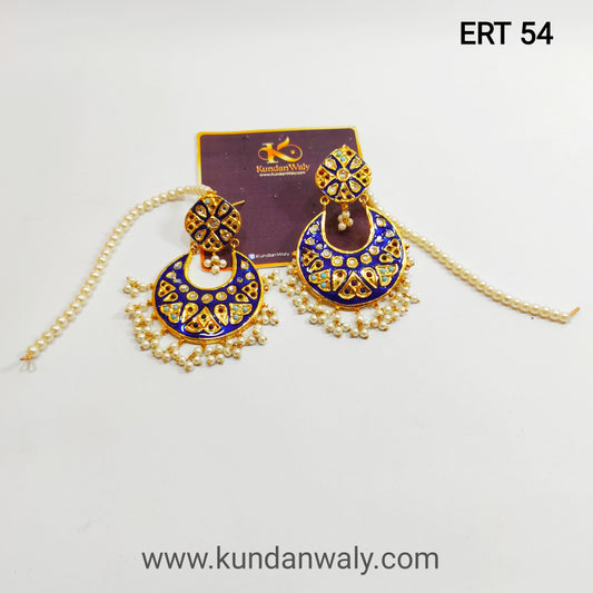 Thappa Meena Kundan earrings (ERT-54)